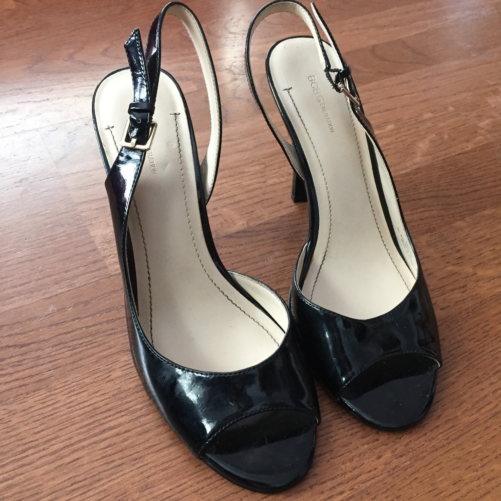 BCBGeneration Black Slingback Pumps - Size 9